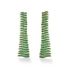 Stephanie Emerald Earrings in 14k Yellow Gold by Isabel Delgado