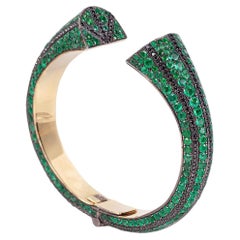 Emerald Stripes Bracelet in 18K Yellow Gold by Andre Marcha