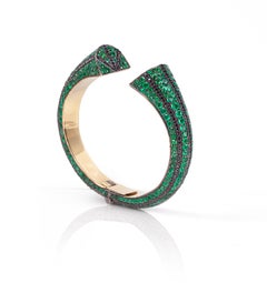 Emerald Stripes Bracelet in 18K Yellow Gold by Andre Marcha