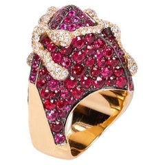 Ruby Volcano Ring aus 18 Karat Gelbgold von Andre Marcha