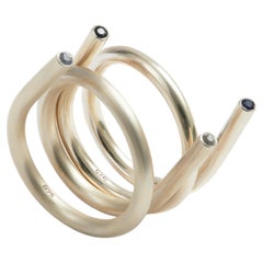 Gemini Ring Set in Sterling Silver & Sapphire by Kathryn the Younger