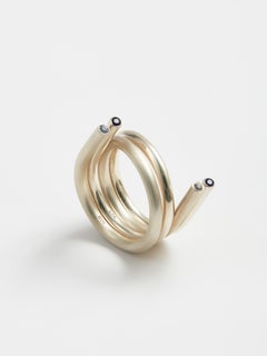 Gemini Ring Set in Sterling Silver & Sapphire by Kathryn the Younger
