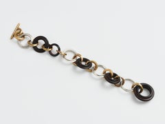 Mixed Material Chain Bracelet in Sterling Silver & Ebony by Kathryn the Younger