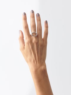 White Oval Skeleton Signet Ring in Sterling & Sapphire by Kathryn the Younger