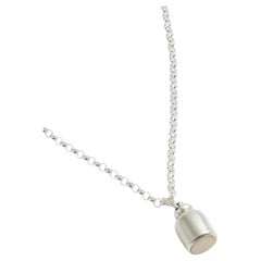 Oval Seal Fob Pendant in Sterling Silver & Mammoth Ivory by Kathryn the Younger