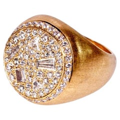 Odd Gem Diamond Ring in 18K Brushed Yellow Gold by Andre Marcha