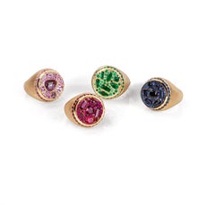 Odd Rings in 18K Brushed Yellow Gold by Andre Marcha