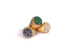Small Odd Rings in 18K Brushed Yellow Gold by Andre Marcha