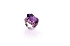 Amethyst Crush Ring in 18K White Gold by Andre Marcha