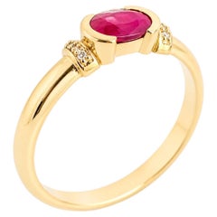 Victoria-Ring aus Rubin, Diamant und 14-karätigem Gold von Unkiya