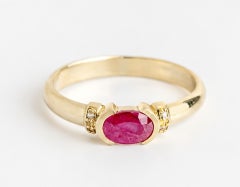 Victoria Ring in Ruby, Diamond & 14K Gold by Unkiya
