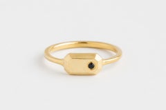 Pinky Ring in Black Diamond & 14K Gold by Unkiya