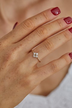 Anna Ring in White Diamond & 14K Yellow Gold by Unkiya