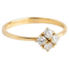 Anna Ring in White Diamond & 14K Yellow Gold by Unkiya