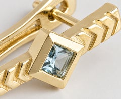 Boucles d'oreilles Saly en aigue-marine et or jaune 14 carats par Unkiya