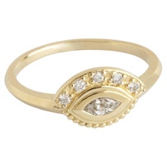 Bague « Rosa » en diamant blanc et or jaune 14 carats par Unkiya