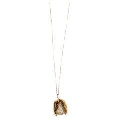 Diamond on Gold Pistachio Pendant in 18K Yellow Gold by Andre Marcha