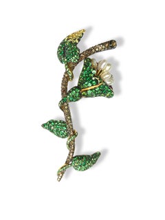 Bell Plant Brooch in 18K Yellow Gold by Andre Marcha