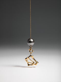 Connecting Two Worlds Necklace in 18K Gold & Tahitian Pearl by Binadi Studio