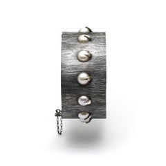 Captured Pearls Bracelet in Silver & Freshwater Pearls by Mariella Pilato
