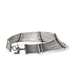 Concave Levels Necklace in Sterling Silver & Mixed Crystals by Mariella Pilato