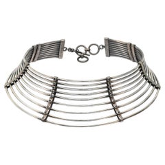 Concave Levels Necklace in Sterling Silver & Mixed Crystals by Mariella Pilato