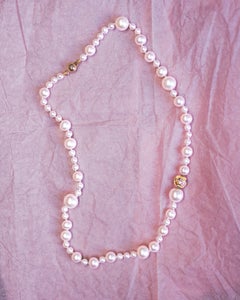 Binibeca Pearl Necklace in 18k Yellow Gold with Pearls and Sapphires by ANAÏS C.