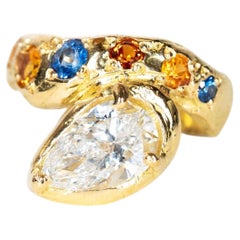 Mega Cosmic Sunset Ring in 18K Yellow Gold and Diamond by ANAÏS C.