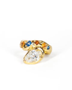 Mega Cosmic Sunset Ring in 18K Yellow Gold and Diamond by ANAÏS C.