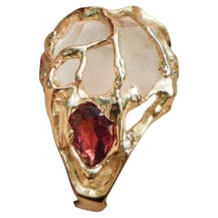 Dome Ring in 14K Yellow Gold, Diamonds and Tourmaline by Binadi Studio