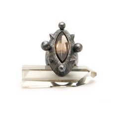 Constellation Ring in Sterling Silver & Smoky Quartz by Mariella Pilato