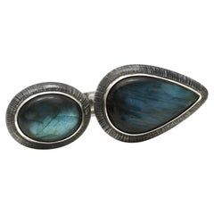 Bague « Double Trouble » en argent sterling et labradorite, par Mariella Pilato
