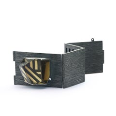 Bracciale "Lines" in argento sterling e quarzo fumé di Mariella Pilato