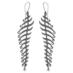 Water Waves Earrings in Sterling Silver & Freshwater Pearls by Mariella Pilato