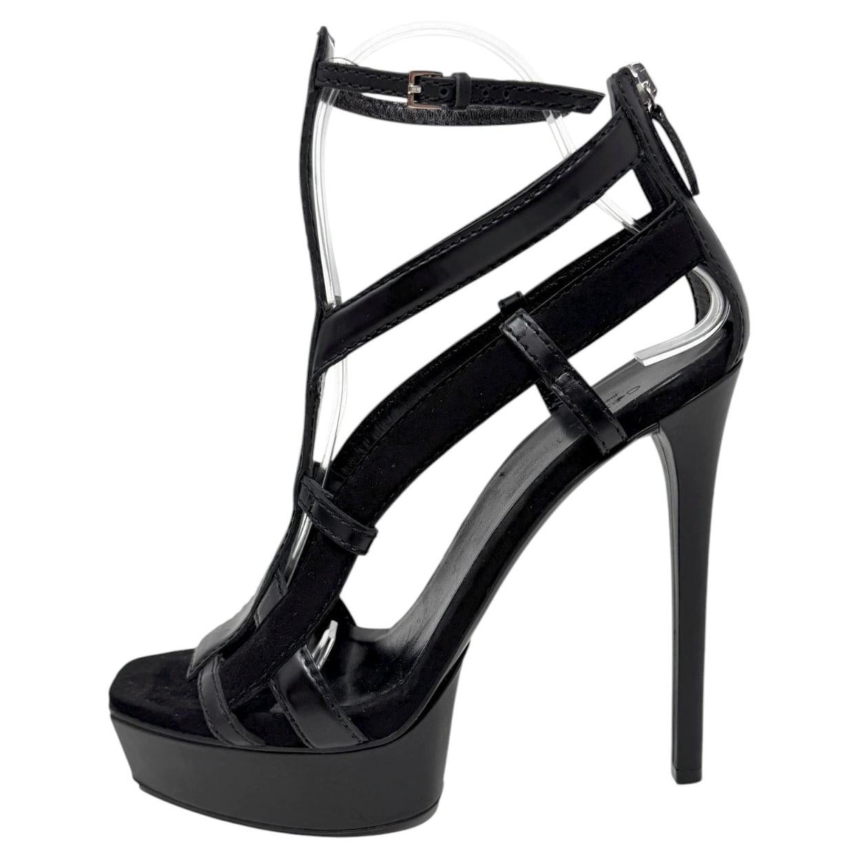 Gucci Spring 2010 Runway Frida Giannini Black Cage Platform Heels 37