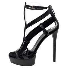 Gucci Frühjahrskollektion 2010 – Laufsteg: Frida Giannini – Schwarze Plateau-Stilettos im Käfig-Design, Größe 37