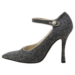 Christian Dior Galliano 90s Vintage Mary Jane Tweed Pumps Heels 37