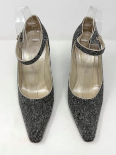 Christian Dior Galliano 90s Vintage Mary Jane Tweed Pumps Heels 37