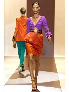Gucci Frida Giannini SS 2011 Runway Purple Gold Python Platform Heels 37.5