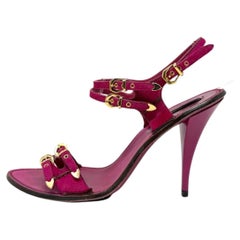 Louis Vuitton SS 2006 Marc Jacobs Runway Pink Calf Hair Alligator Heels 39