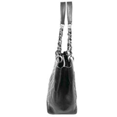 Chanel Black Caviar Leather GST Grand Shopping Tote Bag Gold Chain CC