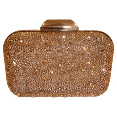 Jimmy Choo Cloud Rose Gold Crystal Covered Evening Bag (NEW).