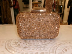 Jimmy Choo Cloud Rose Gold Crystal Covered Evening Bag (NEW).