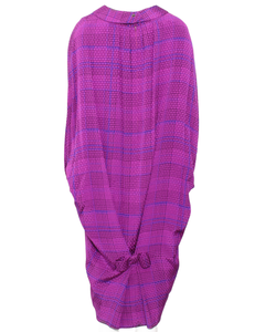 Pierre Cardin Fuchsia Plaid "Ovoid" Dress - Fall/Winter 1983-1984
