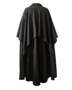 Lanvin Vintage Long Wool Cape - Muted Olive Green - Circa 1980s