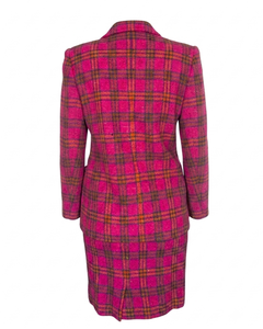 Yves Saint Laurent Variation Fuchsia Plaid Wool Skirt Suit - Fall/Winter97
