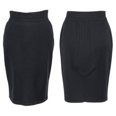 Azzedine Alaïa Black Wool & Carbon Fiber Pencil Skirt - 1990s (Spring1993)