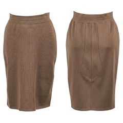 Azzedine Alaïa Camel Wool & Carbon Fiber Pencil Skirt - 1990s (Spring1993)