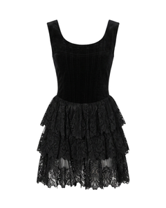 Dorothée Bis Runway "Dark Romantic" Velvet Mini Dress - FW 1991/92