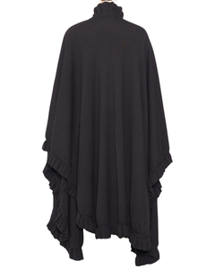 Christian Dior Black Knit Wool Blend Cape - 1980s/90s